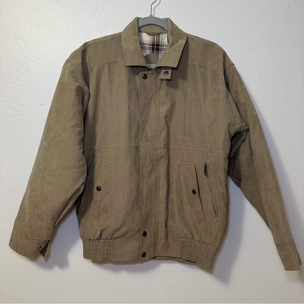 Men's Suede Olive Green Bomber Jacket